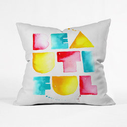 Be-Autiful Watercolor Pillow Cover - Decorative Pillows
