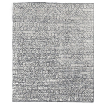 Helena Antique-Style Woven Bamboo Rug, Gray, 10'x14'