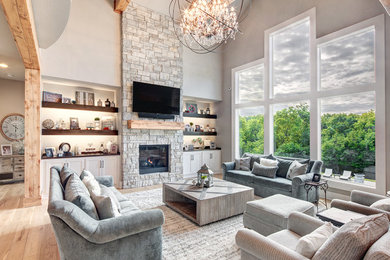 Example of a cottage family room design in Dallas