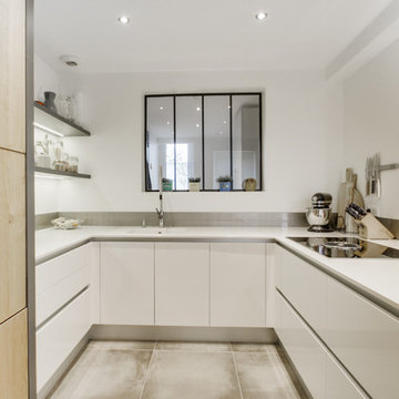 Inspiration scandinave pour une cuisine blanche et bois