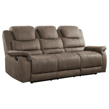 Prose Double Reclining Sofa, Brown