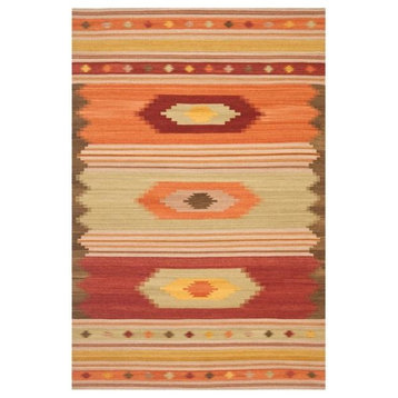 Navajo-Design Kilim Rug, Brown/Multi, 7'x7'
