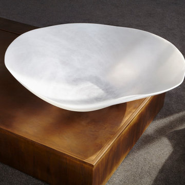 Resin white marble flower bowl