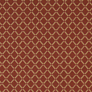 Orange Red And Gold Polka Dot Diamond Contract Upholstery Fabric By The Yard