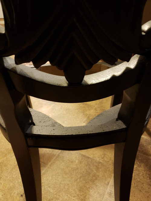 How to cut material around chair leg to upholster