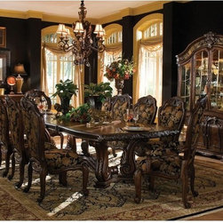 AICO Furniture - Oppulente 11 Piece Rectangular Dining Table Set in Sienna Spice - Dining Tables