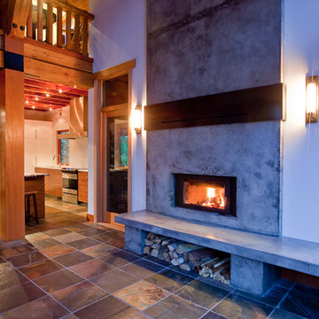 Mountain Modern home - fireplace renovation