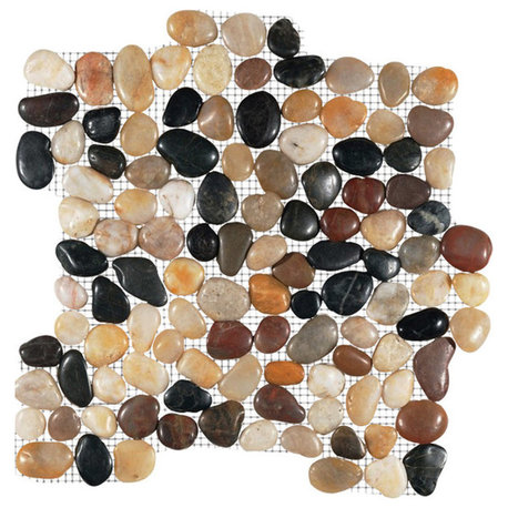 Sahara Interlocking Polished Pebbles, 12"x12", Set of 10