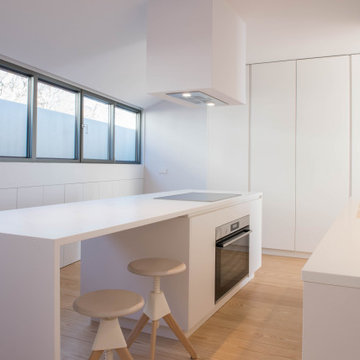 White Kitchen Island and Integrated Cabinetry, Lisbon
