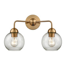 Astoria 2-Light Vanity Light, Satin Gold
