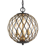 Minka Lavery - Minka Lavery Gilded Glam 2403-680 3 Lt Pendant in Sand Coal With Painted And Pla - Min Height : 19.88
