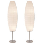 LightAccents - Diploma Floor Lamp with Paper Shade Japanese Style Standing 50 Inches Tall, 2-Pa - HIGH QUALITY PAPER AND STAINLESS STEEL FLOOR LAMP SET This 2 pack floor lamp set features a modern design and are stylish and elegant enough for bedroom or dorm room use!