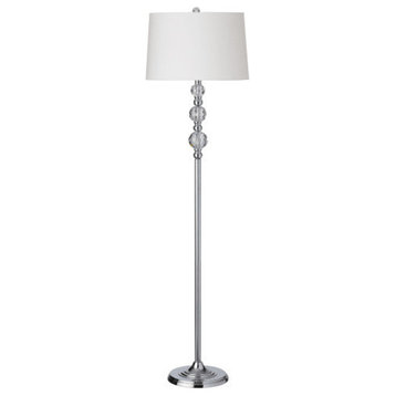 Vienna 1-Light Floor Lamp With Cut Crystal Balls and White Shade