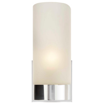 Urbane Sconce in Soft Silver with Frosted Glass