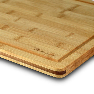 Heim Concept Premium Bamboo Large Cutting Board And Serving Tray Drip Groove