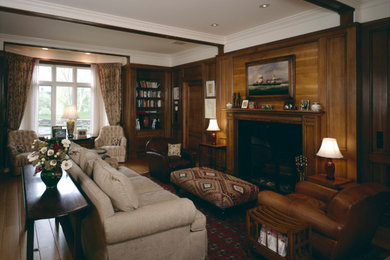 Example of a large classic family room design in Bridgeport