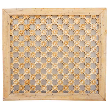 Carved Floral Wood Lattice Window