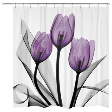 Violet Florals Shower Curtain