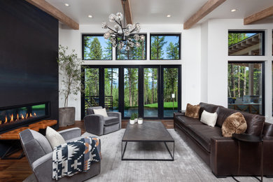Inspiration for a rustic living room remodel in Other