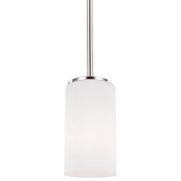 One Light Mini-Pendant-Brushed Nickel Finish-Incandescent Lamping Type