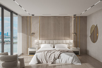 Minimalist bedroom photo in Miami
