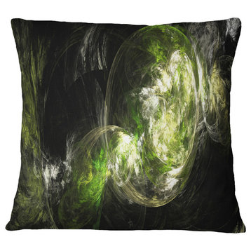Billowing Smoke Green Abstract Throw Pillow, 16"x16"