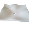 Flower Petal Natural Stone Vessel Sink, White Marble