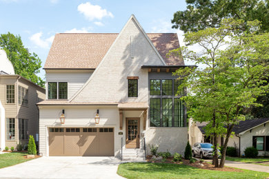 Transitional three-story house exterior photo in Charlotte