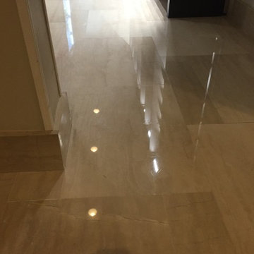 After travertine floor repair