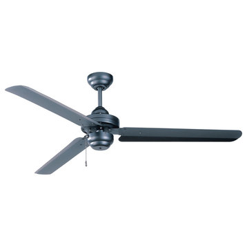 Studio-54 54" Brushed Steel Ceiling Fan, Natural Iron