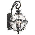 Kichler - Outdoor Wall 3-Light - Unique shapes and patterns are the highlight of this 3 light outdoor lantern from the Halleron Collection. The clean traditional design reflects its Victorian era inspiration. The Londonderry finish and clear seedy glass create a perfect fit for any home.