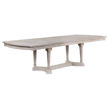 Acme Wynsor Dining Table Trestle Antique Champagne
