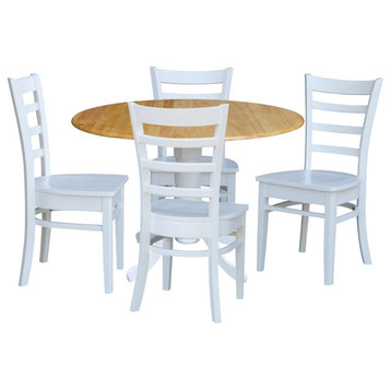 42 in. Dual Drop Leaf Table with 4 Ladder Back Dining Chairs