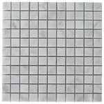 All Marble Tiles - 12"x12" Bianco Carrara Marble Mosaic Honed Squares - SAMPLES ARE A SMALLER PART OF THE ORIGINAL TILE. SAMPLES ARE NOT RETURNABLE.