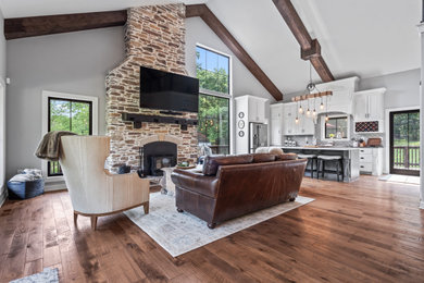 Elegant living room photo in Kansas City