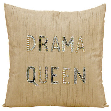 Mina Victory Luminecence Drama Queen Champagne Throw Pillow