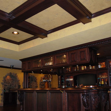 Olde English Aged Plaster Finish throughout an entire Lower Level in Virginia