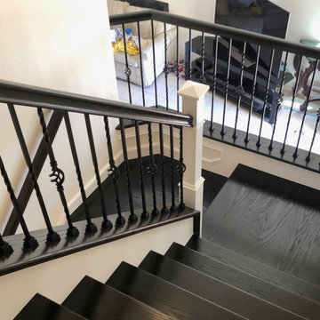 Solid Wood Treads & Iron Balusters