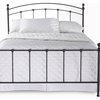 Sanford Bed With Metal Duo Panels and Round Finial Posts, Matte Black, King