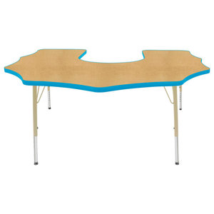 Standard Leg Height: 21-30 Creative Colors 60 x 66 Horseshoe Activity Table with Gray Nebula Top Self-Leveling Nickel Glide Bright Blue Edge Standard Leg Height: 21-30 Creative Colors 60 x 66 Horseshoe Activity Table with Gray Nebula Top Self-Leveling Nickel Glide Bright Blue Edge