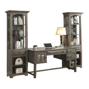 Parker House Austin Writing Desk With Bookcase Pier, Earl Gray
