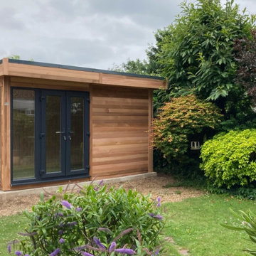 Mrs W – Southbourne, Chichester – 3.8m x 2.4m Cedar Clad Garden Consulting Room