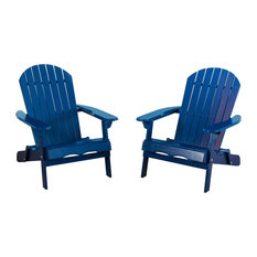 50 Most Por Blue Adirondack Chairs For 2018 Houzz Gdfstudio Denise Austin Home Milan Outdoor Folding Adirondack Chair Set Of 2 Navy