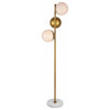 Elegant Lighting LD6158 Eclipse 3 Light 66" Tall Tree Floor Lamp - Brass