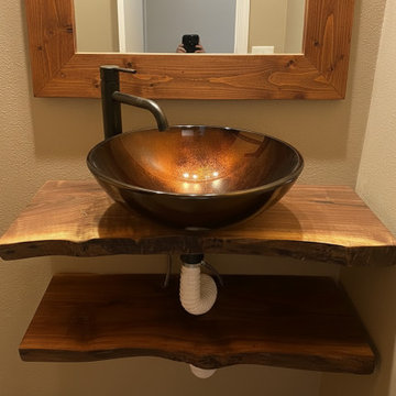 Customizable Live Edge Walnut Vanity Tops, Made-To-Order