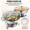 VEVOR 2-Pack Round Chafing Dish Set With Full-Size 4Qt Pan Glass Lid Fuel Holder