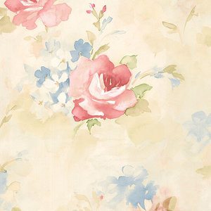Abbey Garden Rose Floral Flowers Bloom Golden Tan Bolt Dbl Roll Wallpaper Cover 