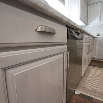 Gray painted kitchen cabinets