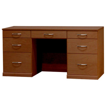 Flat Iron Desk, 20x60x30, Birch Wood, Colonial Maple