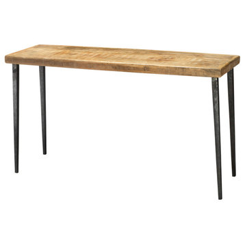 Farmhouse Console Table, Natural Wood